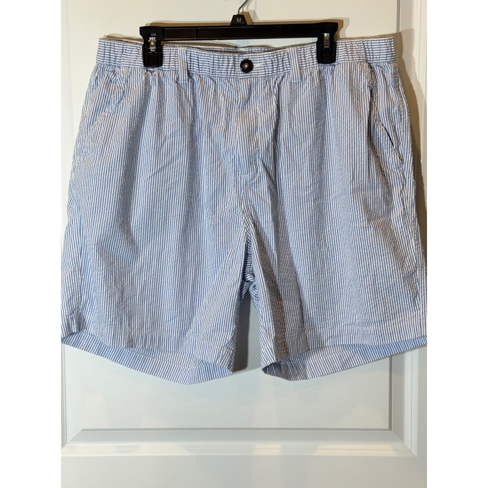 Chubbies Mens XXL Blue White Seersucker Striped 7" Inseam Originals Shorts golf